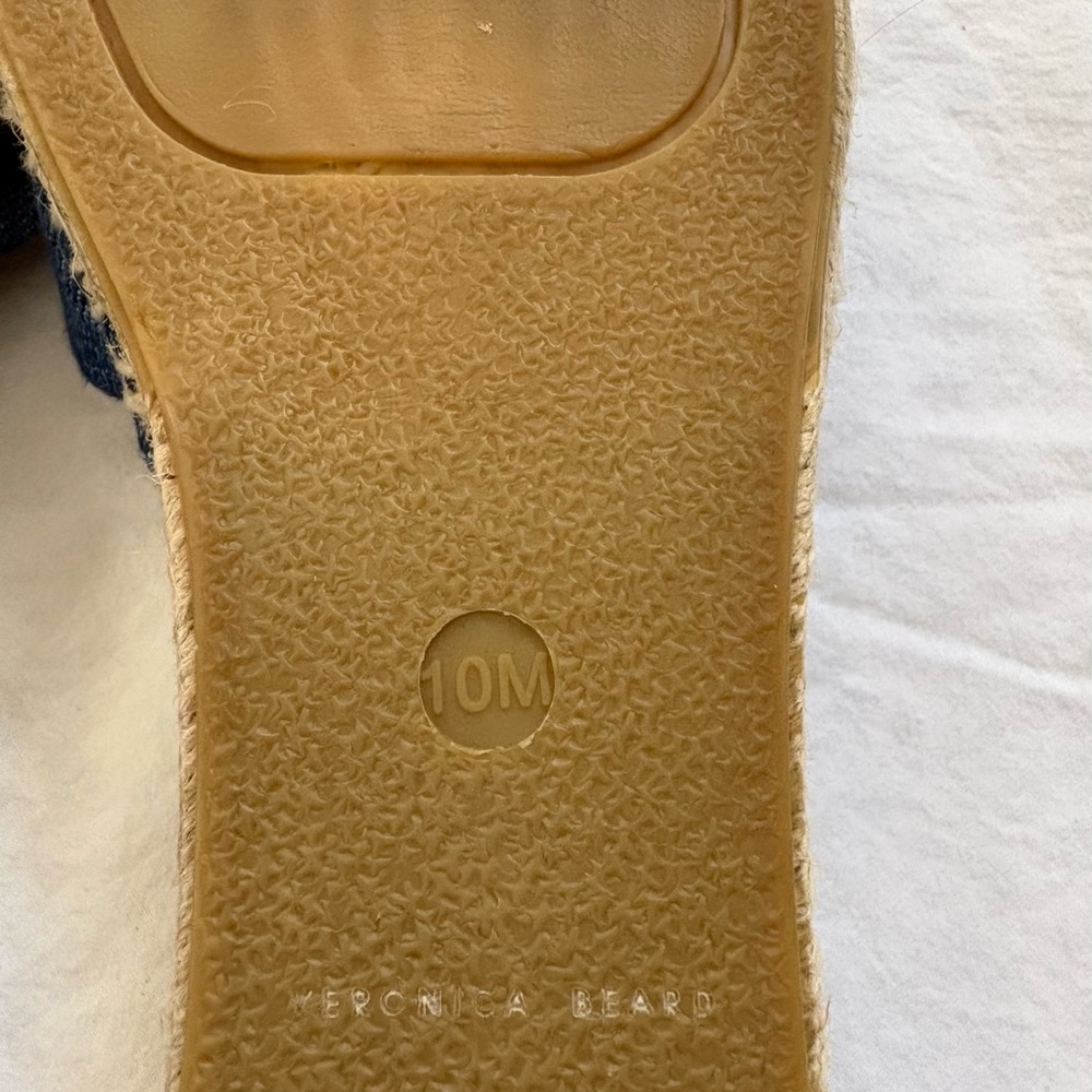 Veronica Beard Blue Denim Espadrille Slides with Buckle 10M - Picture 5 of 6